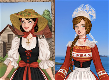 Jeu habillage costume traditionnel français