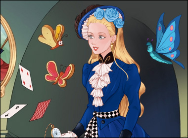 Alice aux Pays des Merveilles en robe victorienne